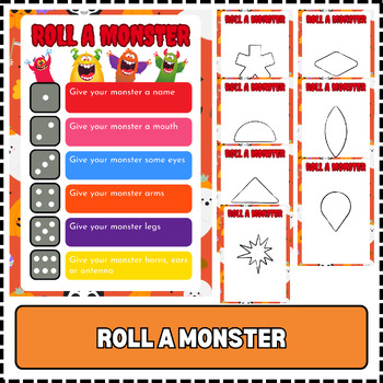Preview of Roll Dice Monster Halloween Activites Halloween Craft Halloween Worksheet