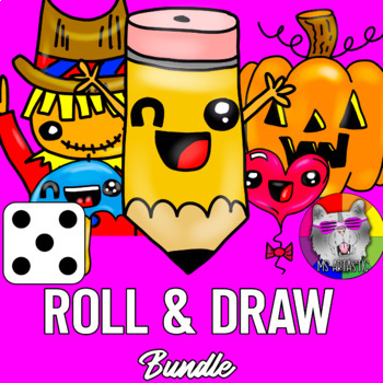 Preview of Roll & Draw Art Lessons BUNDLE | Directed Draws and Art Activities