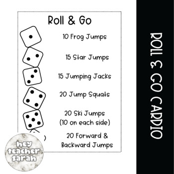 Preview of Roll & Go Cardio - Whole Group or Small Group Warm Up PE