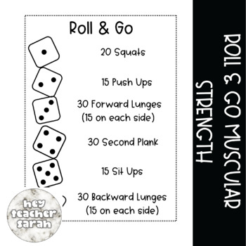 Preview of Roll & Go Muscular Strength Activity - Whole Group or Small Group Warm Up PE