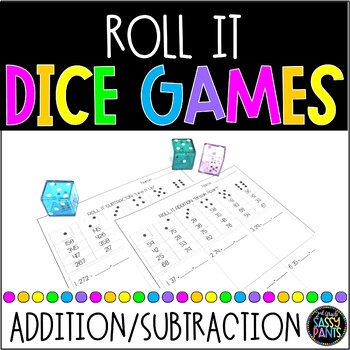 Preview of Roll It Dice Games | Addition and Subtraction Dice Games | Math Dice Games
