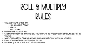 Preview of Roll & Multiply 0-10