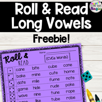 Preview of Roll & Read Long Vowels FUN Dice Activity FREEBIE!