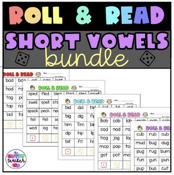 Roll & Read Short Vowels BUNDLE - Word Work - Decodable / SoR Aligned