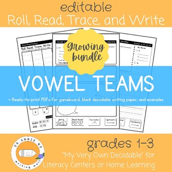 Preview of Roll, Read, Trace, and Write | Editable Templates