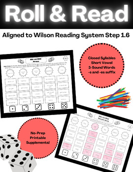 Preview of Roll & Read: Wilson Reading System 1.6 Aligned (Words, Phrases, and Sentences)