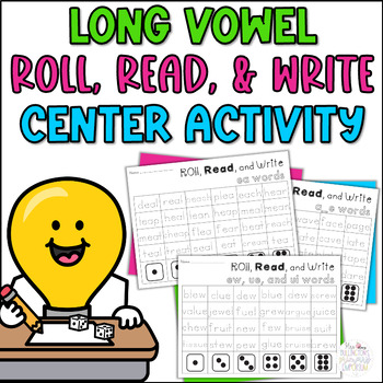 Long Vowels Roll, Read, Trace Phonics Center Activity | TpT