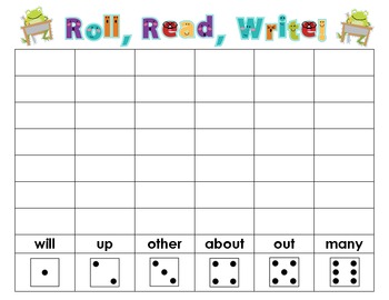 Roll Read Write Fry Sight Words Literacy Center by Blooming in 1st