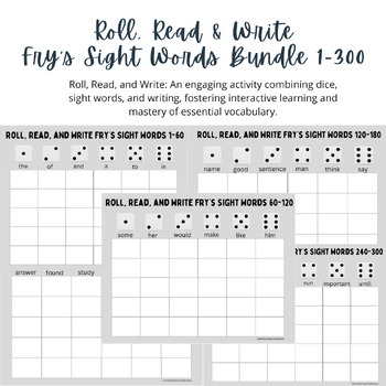 Preview of Roll, Read & Write Fry's Sight Words 1-300