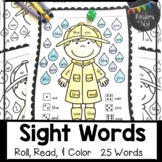Sight Words: Roll, Read, and Color: Rainy Day; F&P High Frequency Words 1-25