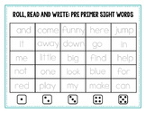 Roll, Read and Write {Dolch Pre-Primer Sight Words}