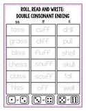 Roll, Read and Write {Double Consonant Endings}