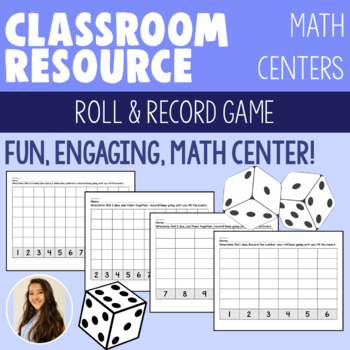 Preview of FREE - Roll & Record - Addition & Subtraction Activity & Math Center