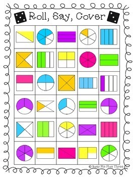 Fraction Game with Dice, Roll, Say, Cover - K, 1st, 2nd | TpT