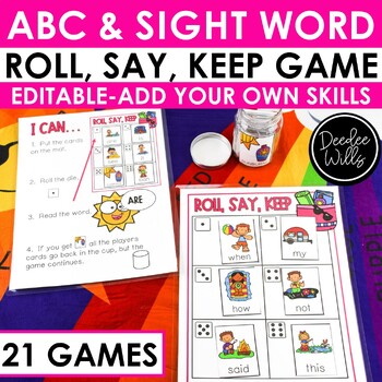 Preview of 21 Editable Sight Word Games for Sight Word Review and Practice PLUS ABC Games