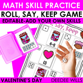 Editable Math Practice Center Activity | Roll, Say, Keep V