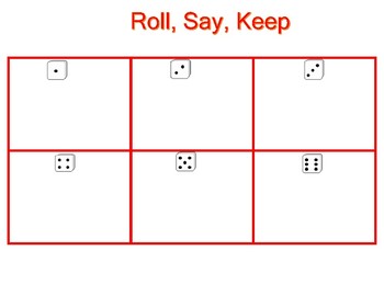 Preview of Roll, Say and Keep Addition Facts Red Game