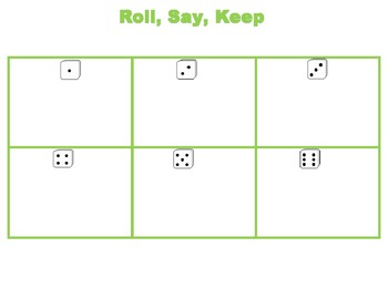 Preview of Roll, Say, and Keep Multiplication Facts Green Game