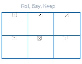 Preview of Roll, Say, and Keep Subtraction Facts Blue Game
