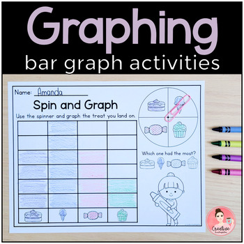 Preview of Roll, Spin and Color Graphing Activities for Kindergarten Math Centers