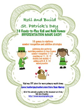 Preview of Roll St. Patrick's Day: 16 Games for Number Recognition and Addition Strategies
