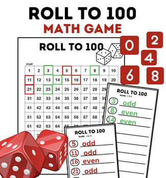 Preview of Roll To 100 | Odd or Even | Math Game & Exercise