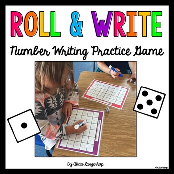 Preview of Roll & Write Number Writing Practice Game FREEBIE