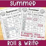 Roll & Write: SUMMER theme handwriting / typing activity