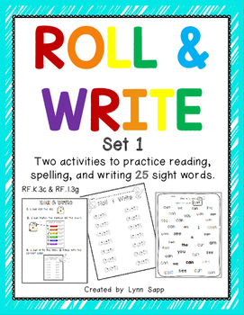 Roll & Write Sight Words Set 1 by Lynn Sapp | Teachers Pay Teachers