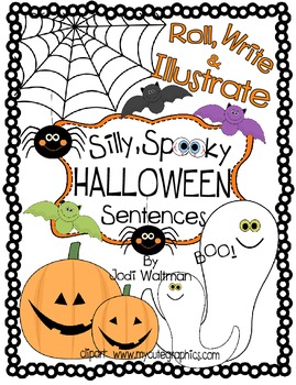 Preview of Roll, Write and Illustrate Silly, Spooky Halloween Sentences