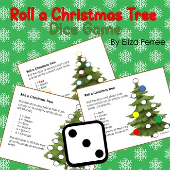 Roll a Christmas Tree Game by Worksheets and Printables By Eliza