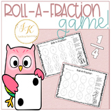 Grade 3 Math | Math Centers |Roll-a-Fraction Game with Dic