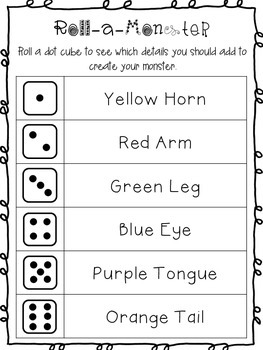 Roll a Monster Adjective Writing Mini Unit by Teaching with Pizzazz