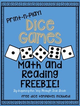 Preview of Dice Games Math and Reading Freebie