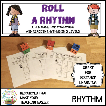 Preview of Roll a Rhythm Game for Composing and Reading Rhythms Distance learning