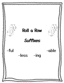 Preview of Roll a Row! Suffix Dice Game