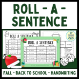 Roll a Sentence Handwriting Practice Back to School OT