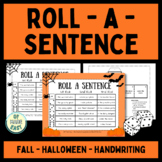 Roll a Sentence Handwriting Practice October Halloween OT
