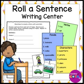 Preview of Occupational Therapy Writing Center Activity Roll a Sentence or Story Starters