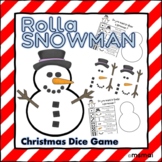 Roll a Snowman Christmas Dice Game and Easel Activity