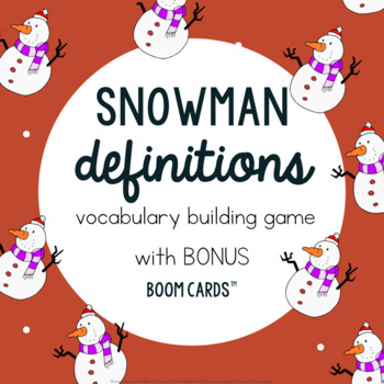 Preview of Roll a Snowman Vocabulary Matching Game and BOOM Cards for Speech Therapy