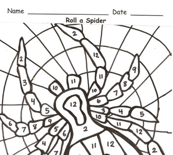 Preview of Roll a Spider Math Addition to 12