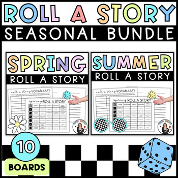 Preview of Roll a Story Seasonal Bundle | Creative Narrative Writing Prompts | Editable
