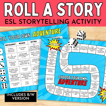 Preview of Roll a Story Board Game and Storytelling Prompts for Teens and Adults