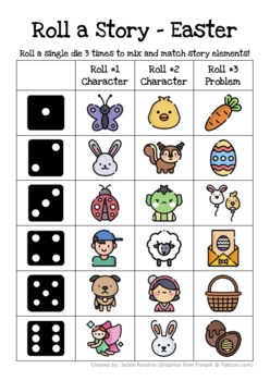 Preview of Roll a Story - Early Years - Grade 1 Vocabulary Building - Easter Storytelling