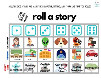 Preview of Roll a Story Printables for the Year - Occupational Therapy, Writing
