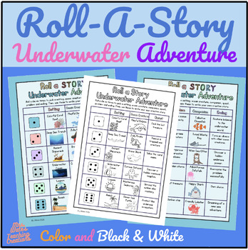 Preview of Roll a Story Activity - Ocean Worksheets & Story Elements for Creative Writing