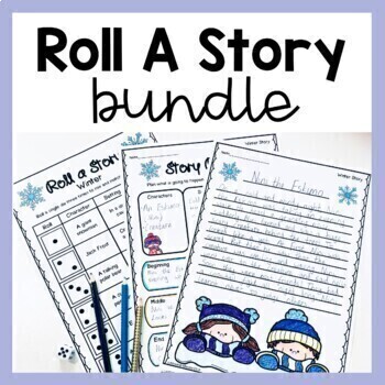 Preview of Roll A Story Writing Prompts Bundle - Early Finisher Writing Activities