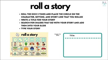 Preview of Roll a Story for Distance Learning and Printable PDF Themed for the School year