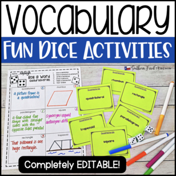 Preview of Roll a Word: Dice Vocabulary Activities for Any Words (EDITABLE)